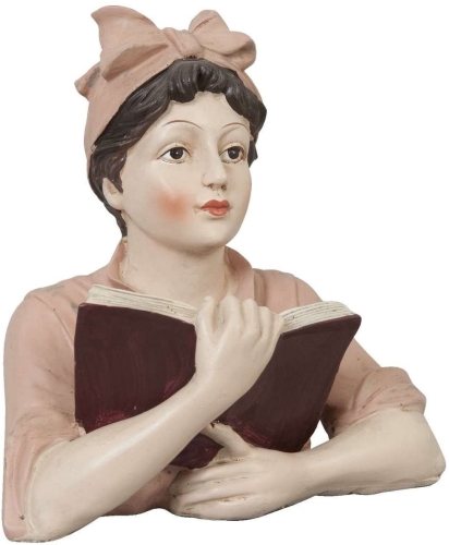 Figurka dziewczyna z książką w stylu vintage dekoracja na regał