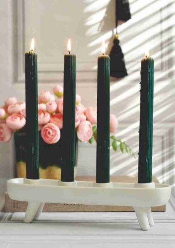 Świecznik kamionka biały na cztery świece