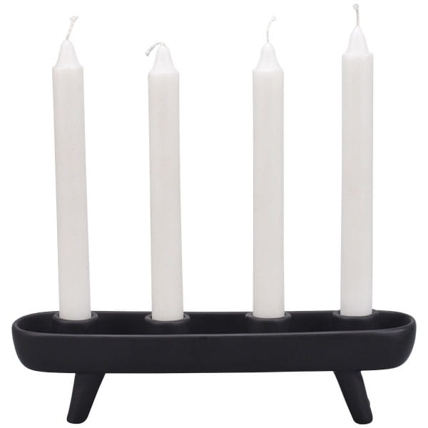 Czarny świecznik na cztery świece styl retro