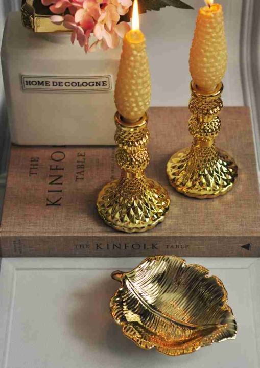 Dekoracyjna patera złoty liść