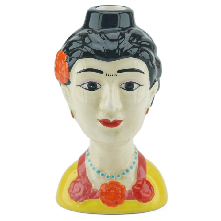 Kolorowy ceramiczny świecznik w stylu dopamine decor