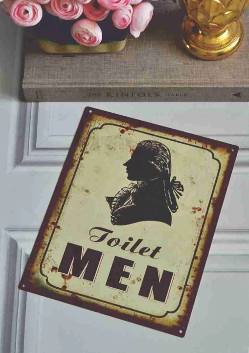 Szyld metalowy retro na drzwi męskiej toalety