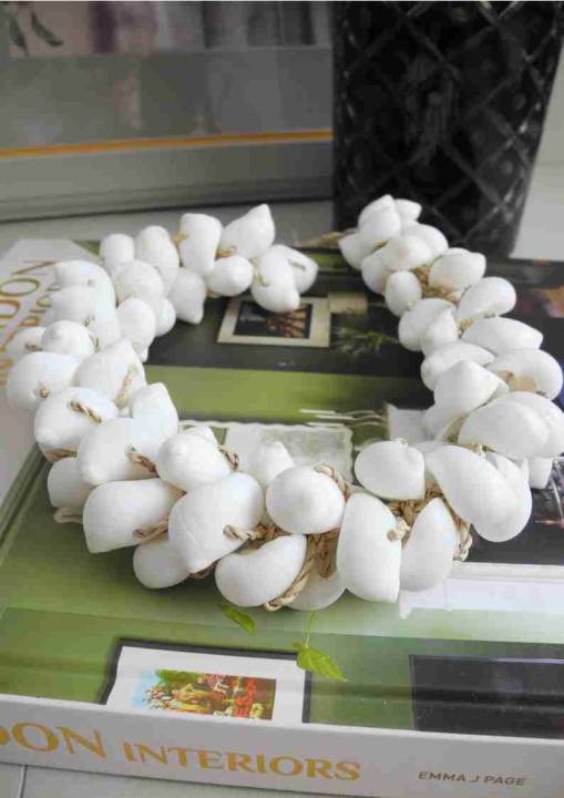 Dekoracja do powieszenia  z białych muszli