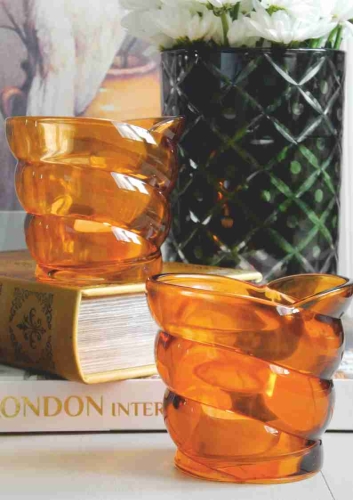 Tealight szklany pomarańczowy