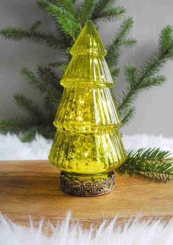 Szklana świecąca choinka