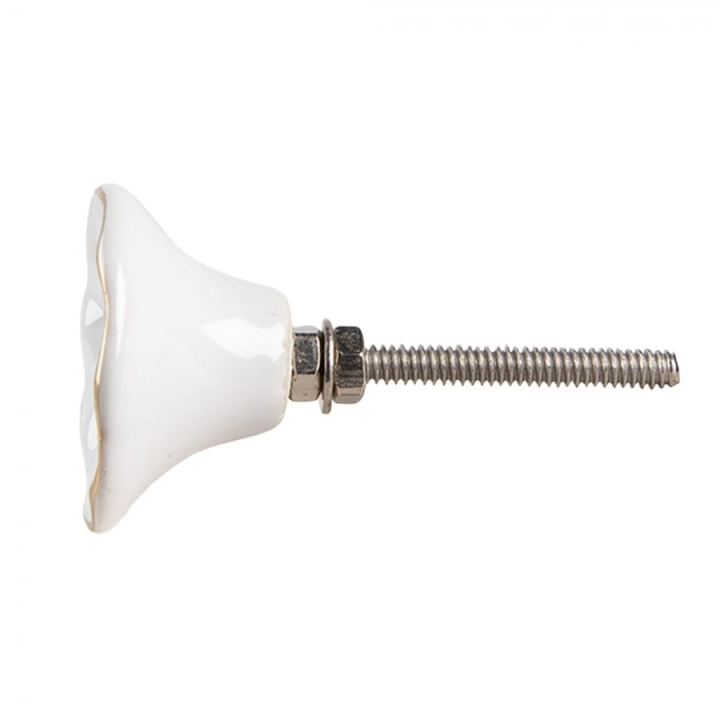 Ceramiczna gałka do mebli z niebieskim środkiem