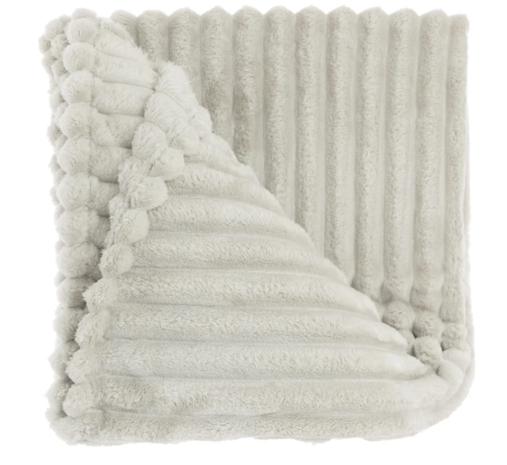 Pluszowy koc w kolorze szarym