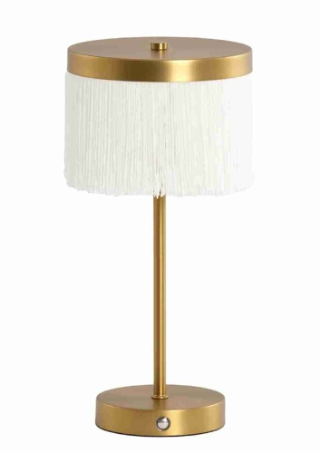 Złota lampa stołowa