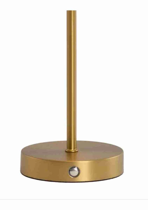 Lampa stołowa ładowana przez USB w złotym kolorze