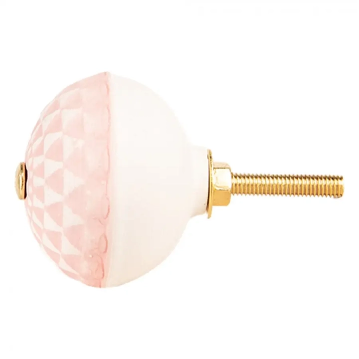 uchwyt meblowy różowy baby pink – dekoracyjna gałka ceramiczna do komody, szafy i pokoju dziewczynki