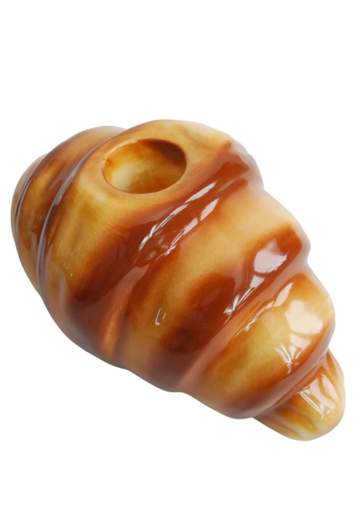 Ceramiczny świecznik w kształcie rogalika croissant