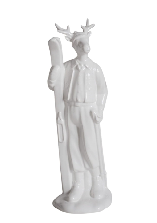 Minimalistyczna figurka świąteczna z białej ceramiki