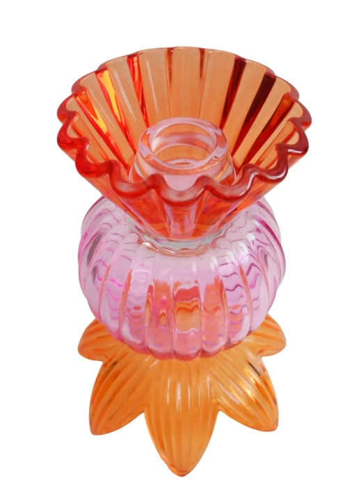 Nowoczesny świecznik z kolorowego szkła 2w1