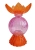 Szklany świecznik z kolorowego szkła w stylu dopamine decor. Wysokość 17 cm, cena 58 zł