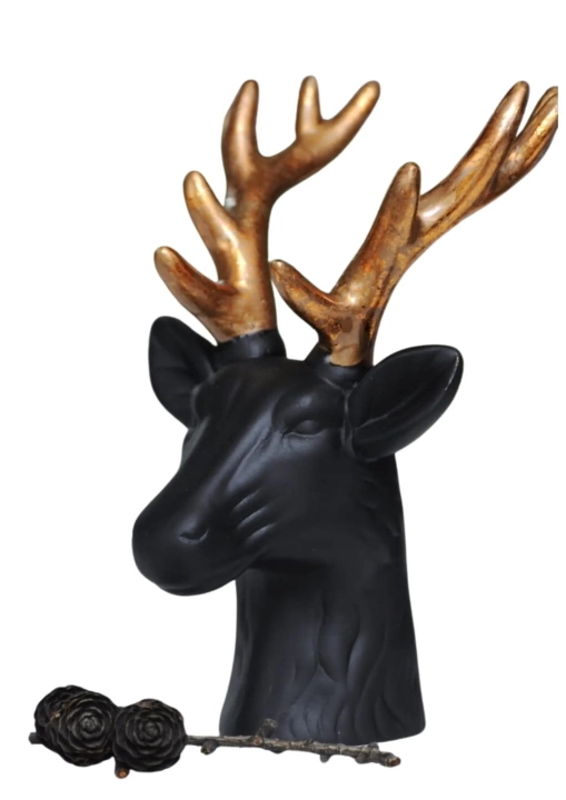 Nowoczesna figurka renifera świątecznego z ceramicznym wykończeniem