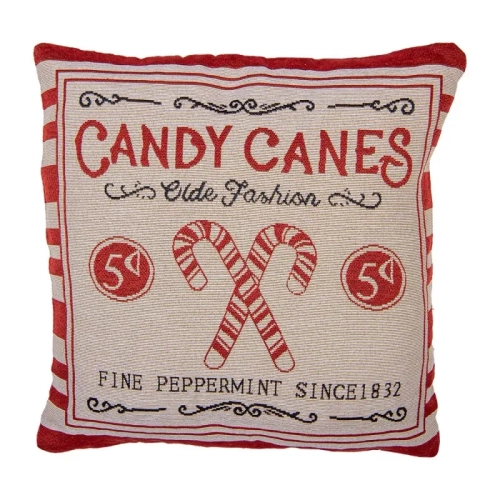 Poszewka ozdobna świąteczna Clayre & Eef 44x44 cm w beżowo-czerwonych odcieniach
