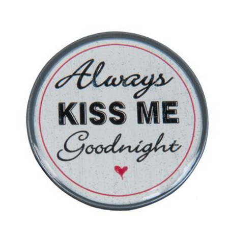 gałka do mebli z romantycznym napisem kiss me