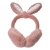 Różowe puszyste nauszniki dziecięce z uszkami królika Pink Rabbit