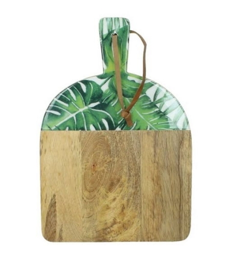 Deska kuchenna  drwniana z roślinnym dekorem