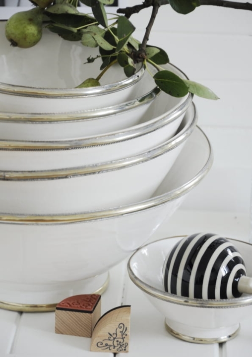 Miseczka 13 cm z marokańskiej ceramiki z metalowym rantem – styl scandi boho