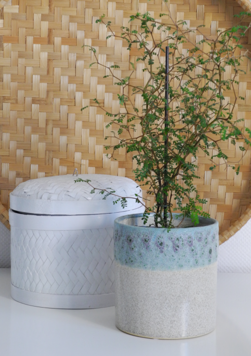 Osłonka ceramiczna beżowo-niebieska