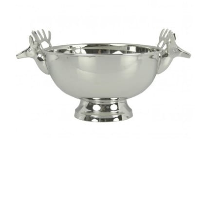 Pojemnik metalowy z głowami jelenia