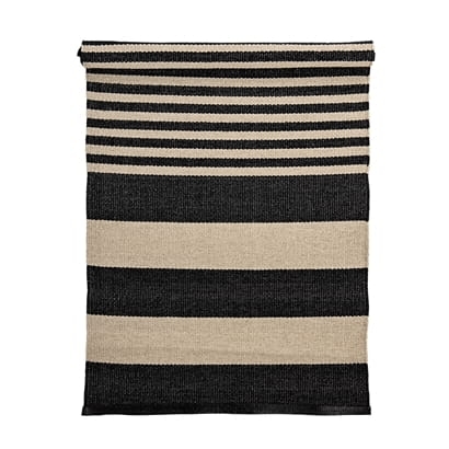 Chodnik w paski czarno-beżowy z tworzywa sztucznego 60x120 cm na podłodze we wnętrzu