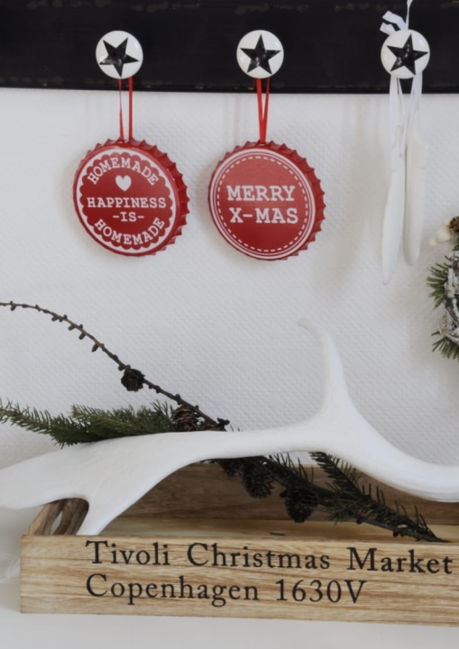 Świąteczna drewniana taca na dekoracje