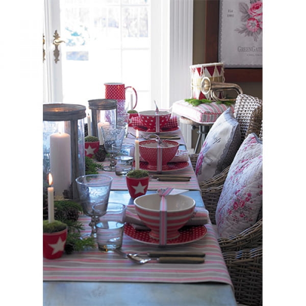 Dzbanek ceramiczny Green Gate do mleka lub sosu – czerwony z gwiazdkami