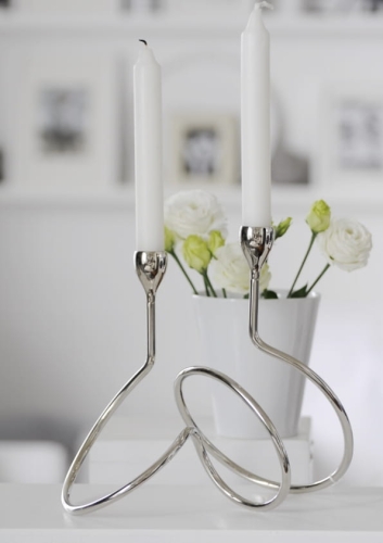 Świecznik na dwie świece srebrny