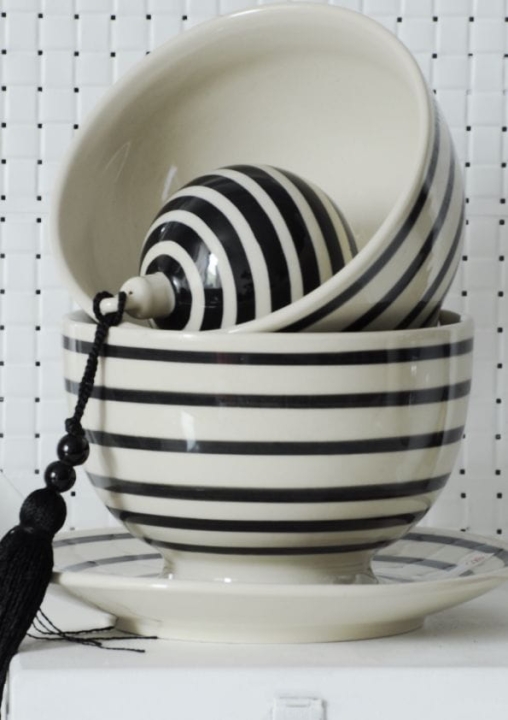 Miseczka ceramiczna Bolesławiec w czarne paski 13 cm