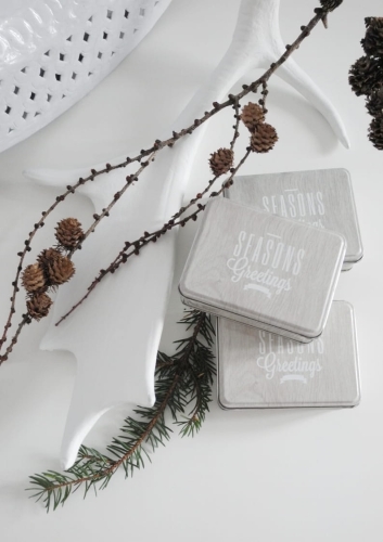 Puszka świąteczna seasons metalowa z dekoracyjnym motywem